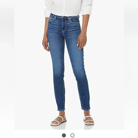 Paige jeans darker denim hoxton ankle stretchy skinny jeans 26 - Picture 1 of 15